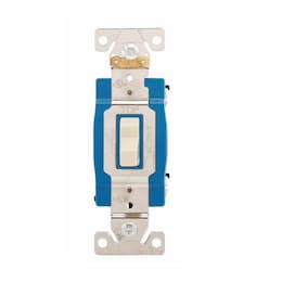 15 Amp Toggle Switch, 3-Way, Industrial, Ivory