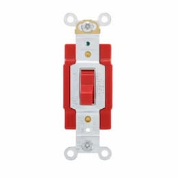 20 Amp Toggle Switch, Single-Pole, Industrial, Red