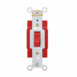 Eaton Wiring 20 Amp Toggle Switch, Single-Pole, Industrial, Red