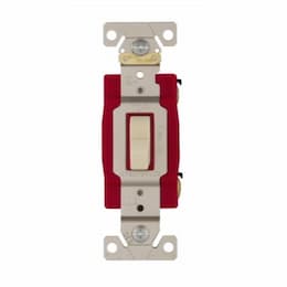 20A Modular Toggle Switch, Single Pole, #14-#10 AWG, 120V/277V, Ivory