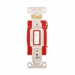 20A Toggle Switch, 3-Way, Double Pole, #14-#10 AWG, 120V/277V, White