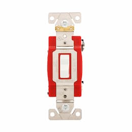 20A Toggle Switch, 3-Way, Double Pole, #14-#10 AWG, 120V/277V, White