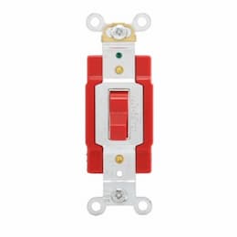 20 Amp Toggle Switch, Double-Pole, Industrial, Red