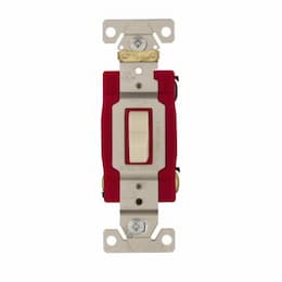 20 Amp Toggle Switch, 3-Way, Industrial, Ivory