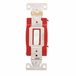 20 Amp Toggle Switch, 3-Way, Industrial, White