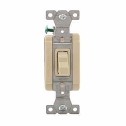 20 Amp Toggle Switch, Single-Pole, Canadian, Ivory