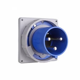 100 Amp Pin and Sleeve Inlet, 2-Pole, 3-Wire, 250V, Blue