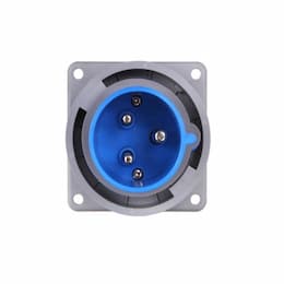 16A/20A Pin & Sleeve Inlet, 2-Pole, 3-Wire, 200V-250V, Blue