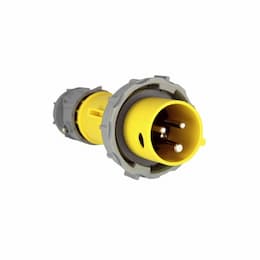 20 Amp Pin and Sleeve Plug, 2-Pole, 3-Wire, 125V, Yellow