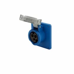 16A/20A Pin & Sleeve Receptacle, 2-Pole, 3-Wire, 200V-250V, Blue