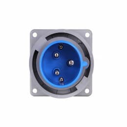 30A/32A Pin & Sleeve Inlet, 2-Pole, 3-Wire, 200V-250V, Blue