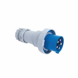 30 Amp Pin and Sleeve Plug, 2-Pole, 3-Wire, 250V, Blue