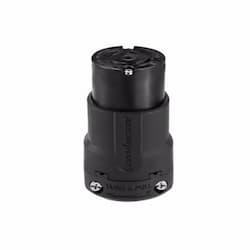 20 Amp Locking Connector w/ Ultra Grip, 4-Pole, 5-Wire, 600V, #16-12 AWG, Black