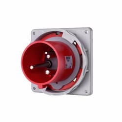 60 Amp Pin and Sleeve Inlet, 2-Pole, 3-Wire, 480V, Red