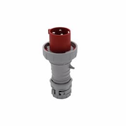 60 Amp Pin and Sleeve Plug, 2-Pole, 3-Wire, 480V, Red