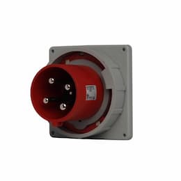 100 Amp Pin and Sleeve Inlet, 3-Pole, 4-Wire, 480V, Red