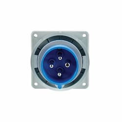 30A/32A Pin & Sleeve Inlet, 3-Pole, 4-Wire, 200V-250V, Blue