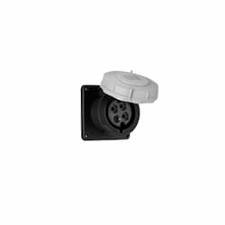 30 Amp Pin and Sleeve Receptacle, 3-Pole, 4-Wire, 600V, Black