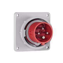 32 Amp Pin and Sleeve Inlet, 3-Pole, 4-Wire, 440V, Red