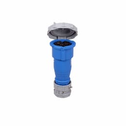 16A/20A Pin & Sleeve Connector, 4-Pole, 5-Wire, 120V/208V, Blue