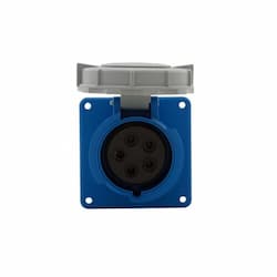 16A/20A Pin & Sleeve Receptacle, 4-Pole, 5-Wire, 120V/208V, Blue