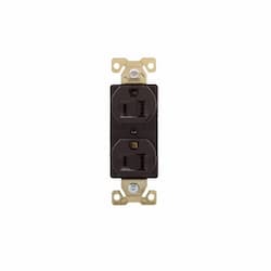 15 Amp Duplex Receptacle, Auto-Grounded, Nylon, Brown