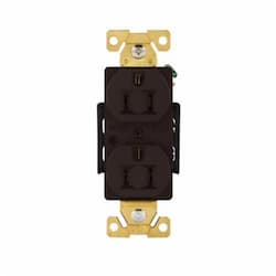 15A Modular Duplex Receptacle, 2-Pole, 3-Wire, 125V, Brown