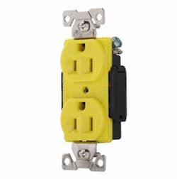 Eaton Wiring 15 Amp Duplex Receptacle, Auto Ground , Yellow