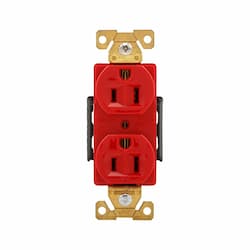 15A Modular Duplex Receptacle, 2-Pole, 3-Wire, 125V, Red