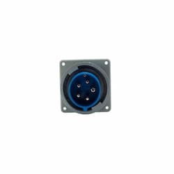 30A/32A Pin & Sleeve Inlet, 4-Pole, 5-Wire, 120V/208V, Blue