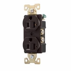 20 Amp Duplex Receptacle, Auto Ground, Brown