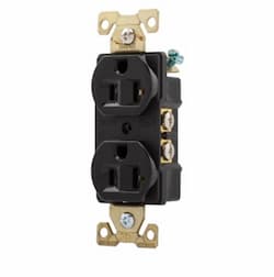 20 Amp Duplex Receptacle, Auto Ground, Black