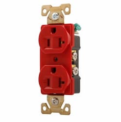 20 Amp Duplex Receptacle, Auto Ground, Red