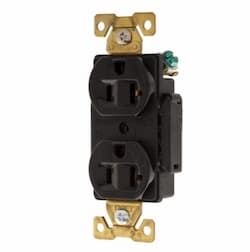 20 Amp Premium Duplex Receptacle, Auto Ground, Black