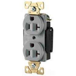 20A Modular Duplex Receptacle, 2-Pole, 3-Wire, 125V, Gray