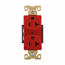 20A Modular Duplex Receptacle, 2-Pole, 3-Wire, Brass, 125V, Red