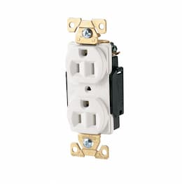 20 Amp Premium Duplex Receptacle, Auto Ground, White