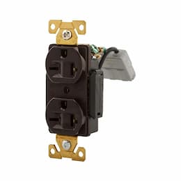 20A Modular Duplex Receptacle, 2-Pole, 3-Wire, 250V, Brown