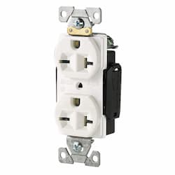 20A Modular Duplex Receptacle, 2-Pole, 3-Wire, 250V, White