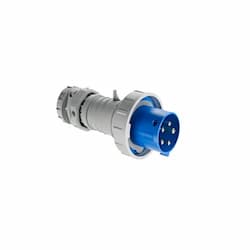 60A/63A Pin & Sleeve Plug, 4-Pole, 5-Wire, 120V/208V, Blue