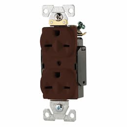 15A Modular Duplex Receptacle, 2-Pole, 3-Wire, 250V, Brown