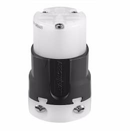 15 Amp Grip Connector, NEMA 6-15R, 250V, Black/White