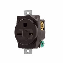 15 Amp Single Receptacle, NEMA 6-15R, 250V, Brown