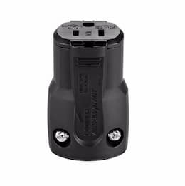 15 Amp Grip Connector, Nylon, 125V, Black