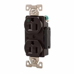 15 Amp Premium Duplex Receptacle, Hospital Grade, Black