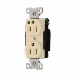 15 Amp Premium Duplex Receptacle, Hospital Grade, Ivory