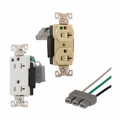 15A Modular Duplex Receptacle, HG, 2-Pole, 3-Wire, 125V, Ivory