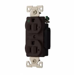 20 Amp Premium Duplex Receptacle, Hospital Grade, Brown