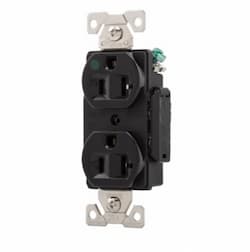 20 Amp Duplex Receptacle, Hospital Grade, Black