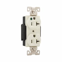 20A Modular Duplex Receptacle, HG, 2-Pole, 3-Wire, 125V, Light Almond